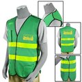 Propac Safety Vest, Green, Nat Cert, W/Yellow Stripes C9058-GREEN CERT